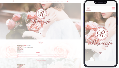 制作事例,梅田メンズエステ｢Rose cafe-ローズカフェ-｣様のホームページ制作事例の画像